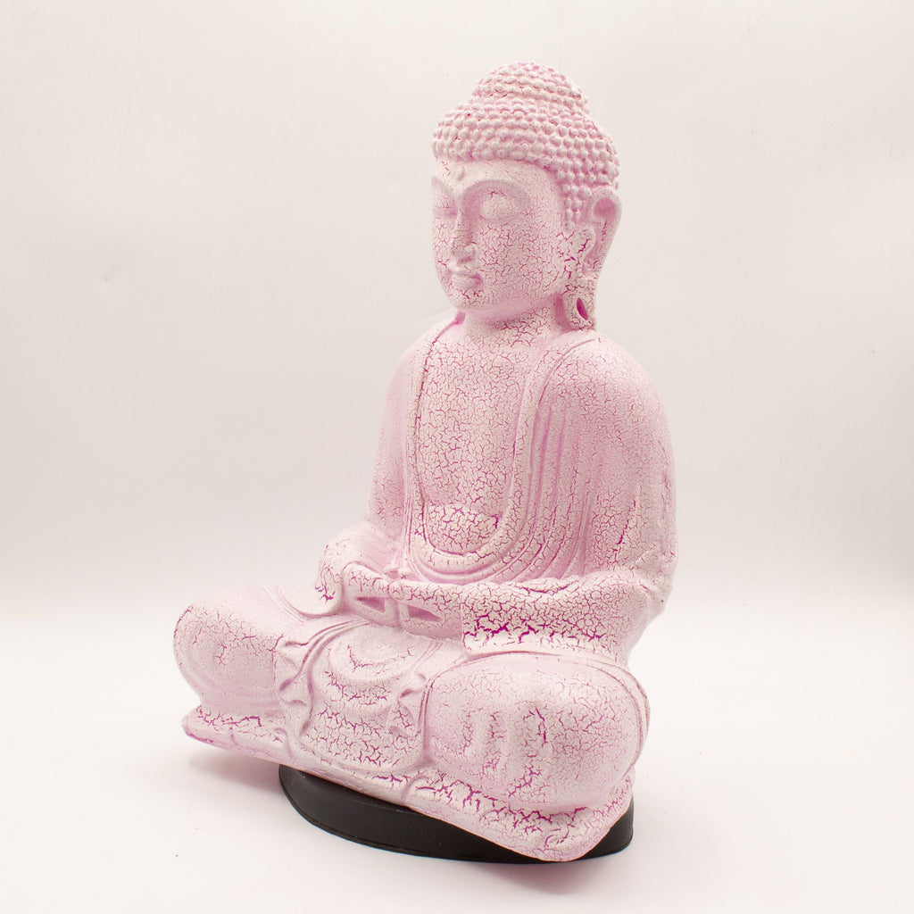 Lámpara Buda para meditación - craquelado de cereza - soporte ovalado