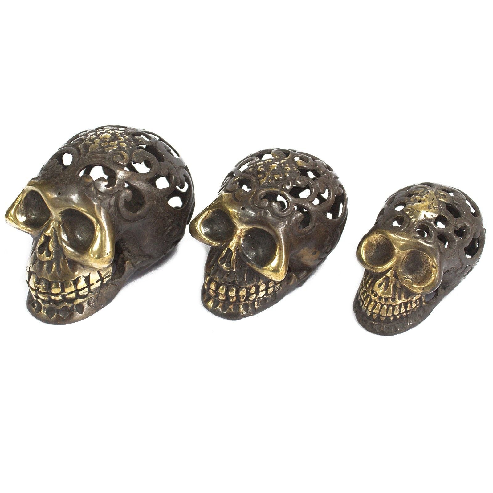 Calavera vintage de latón - Lrg