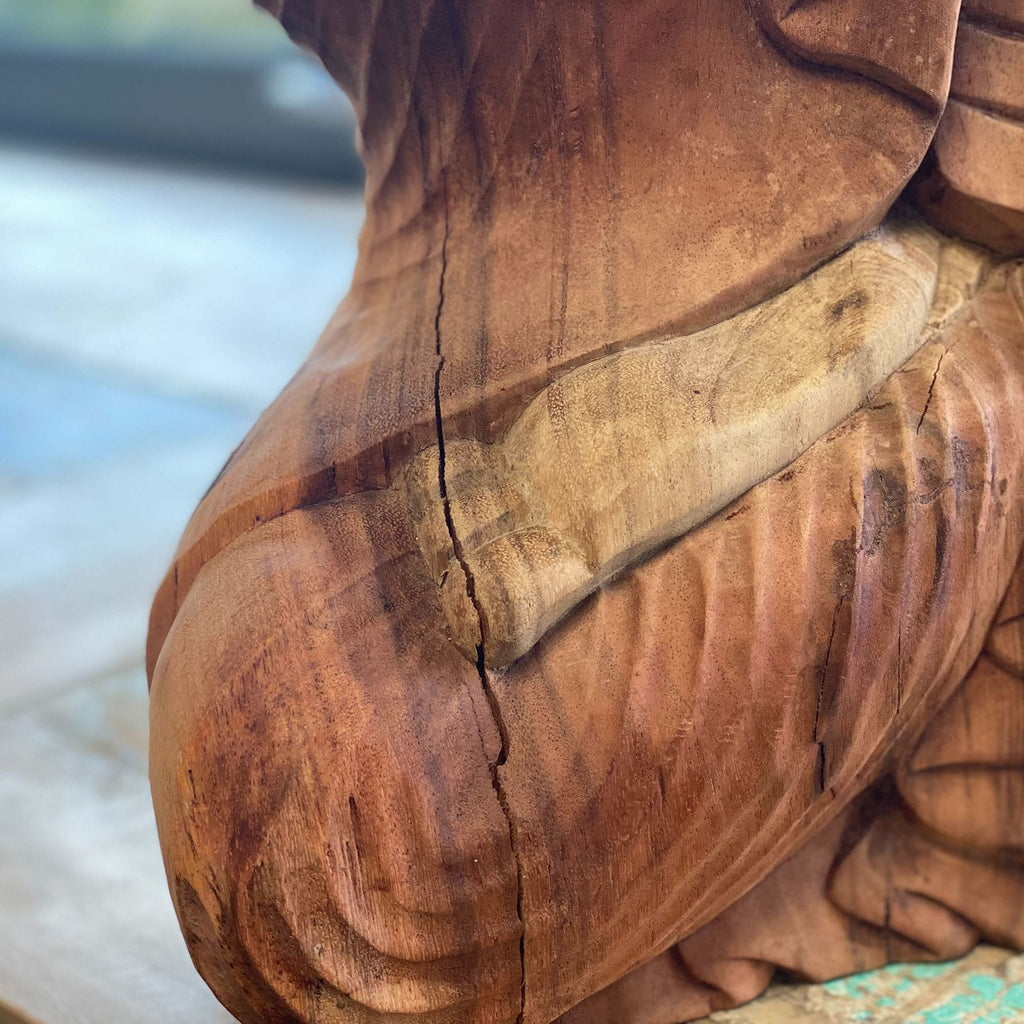 Estatua de Buda Tallada a Mano - 30cm Pensando