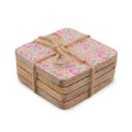 Conjunto de 4 posavasos cuadrados - Floral bonito