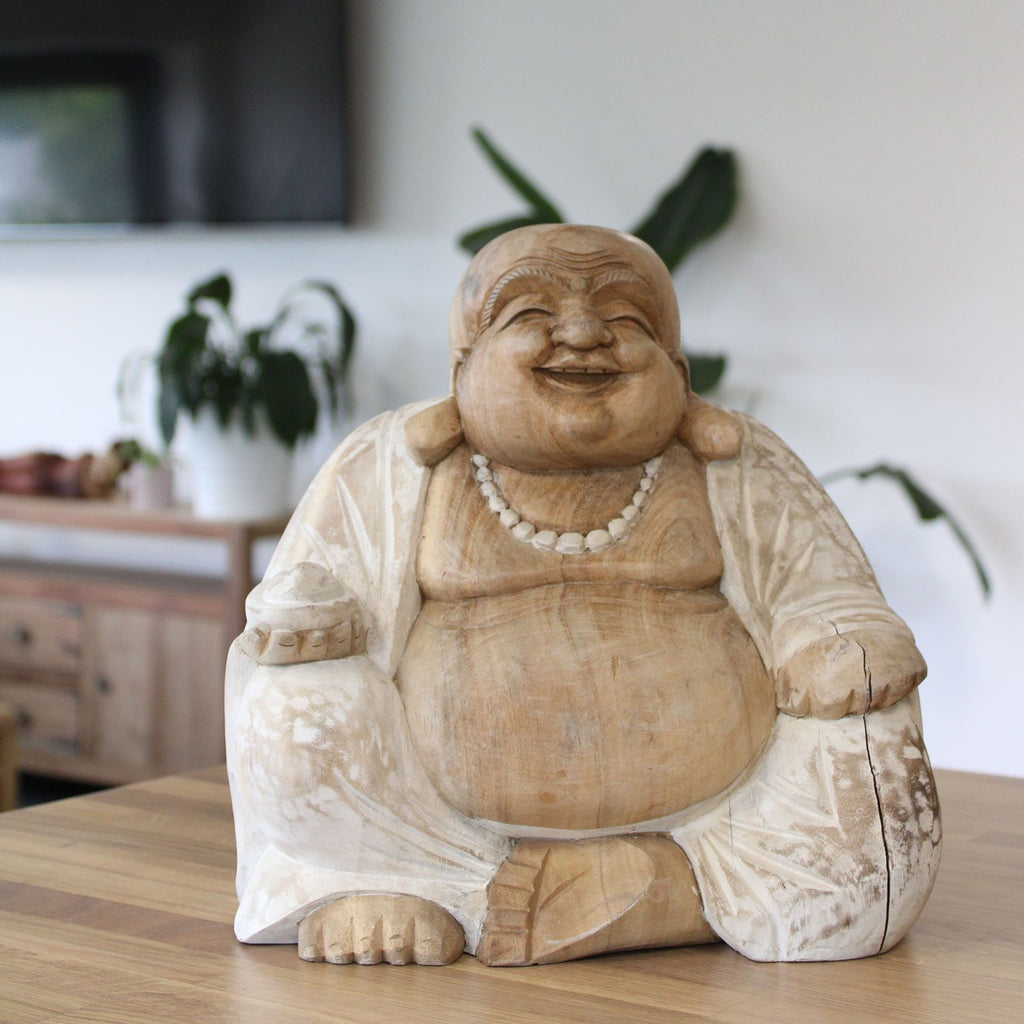 Buda Feliz - Blanqueado 30cm