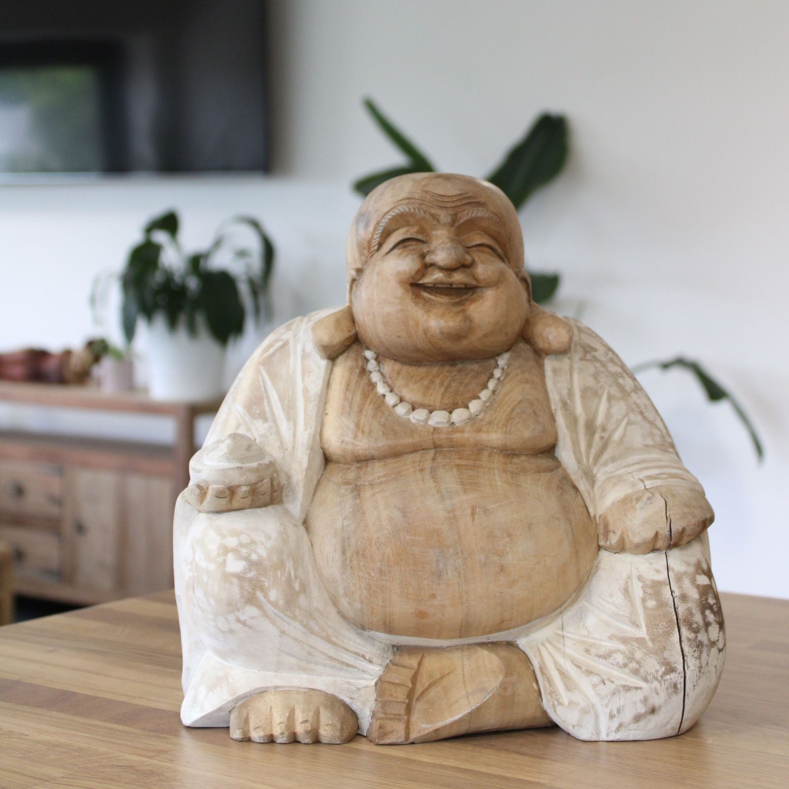 Buda Feliz - Blanqueado 30cm