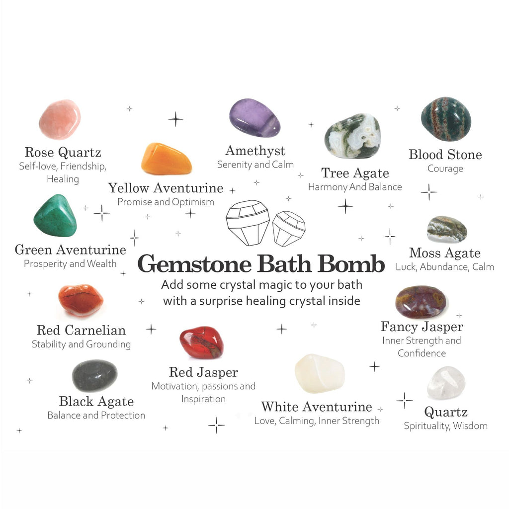 Bomba de Baño de Piedras Preciosas - Blanca y Roja