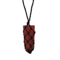 Colgante de punta plana con piedras preciosas entrelazada - Jaspe rojo