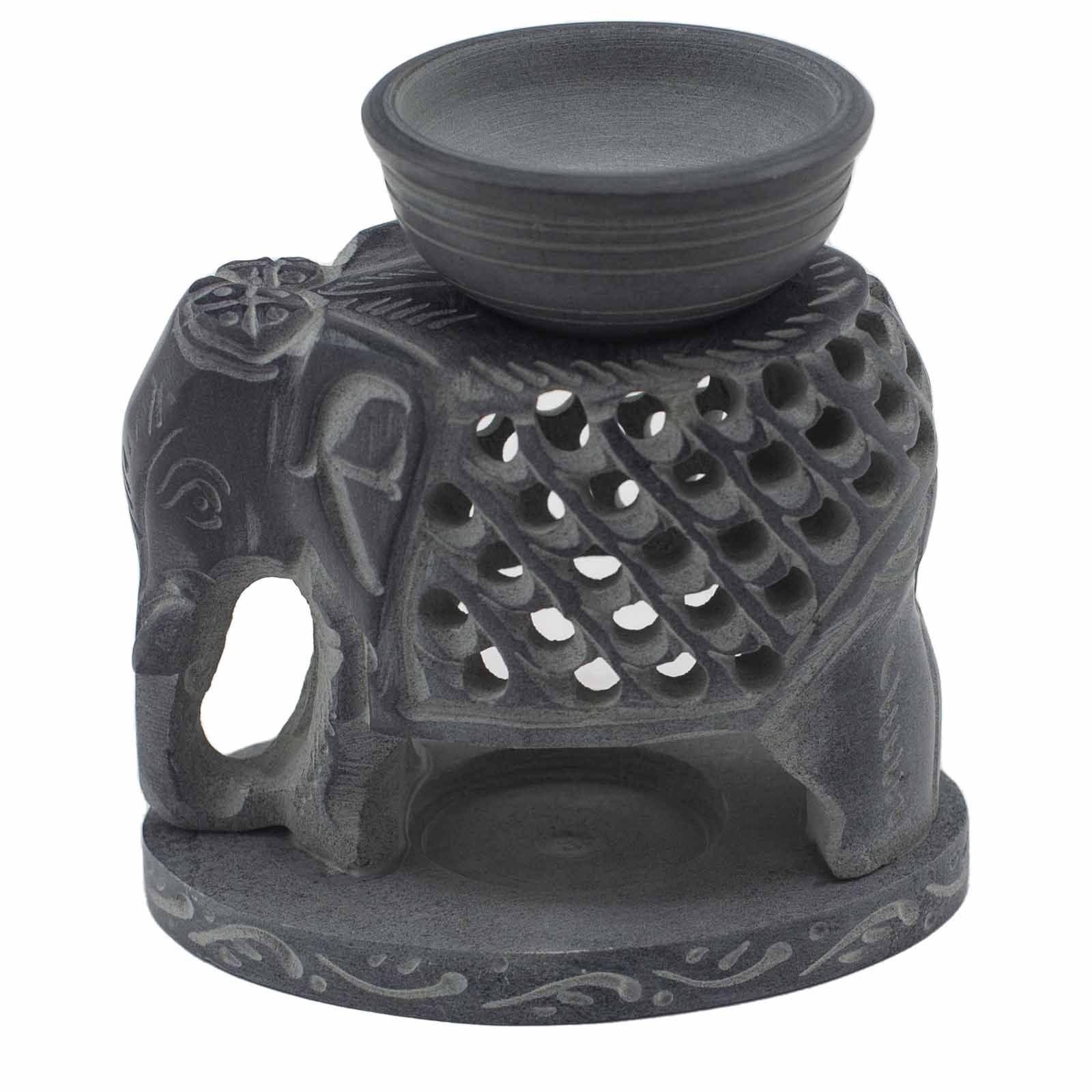 Quemador de aceite de esteatita 10,5 cm - Elefante de pie