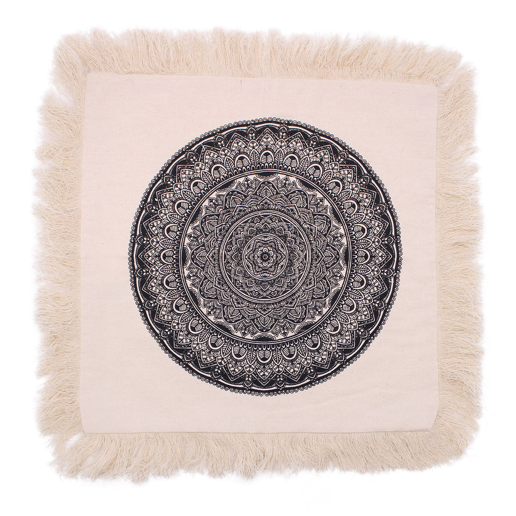Cojín Mandala Tradicional - 45x45cm - negro