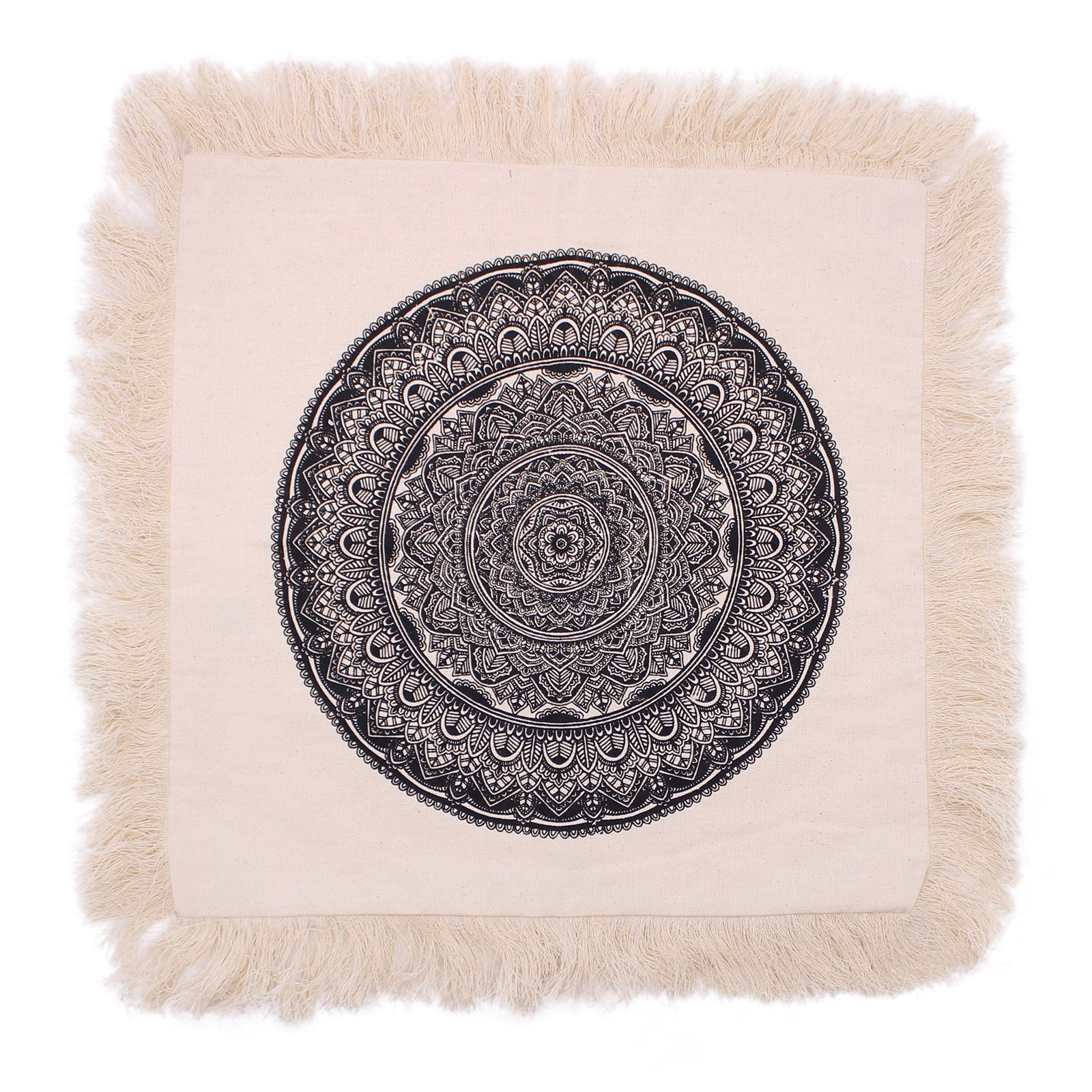 Cojín Mandala Tradicional - 45x45cm - negro