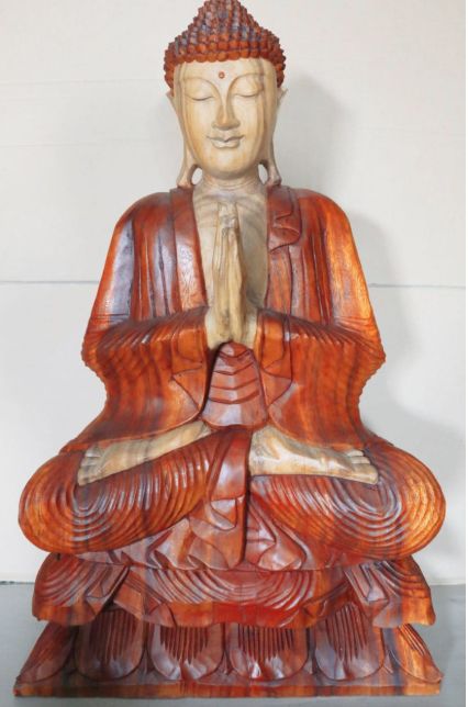 Estatua de Buda Tallada a Mano - 80cm Bienvenido