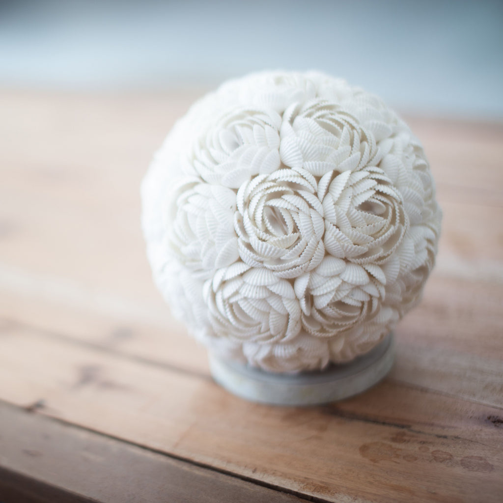 Lámpara Boho Sea Shell - Globo Rosa - 15cm