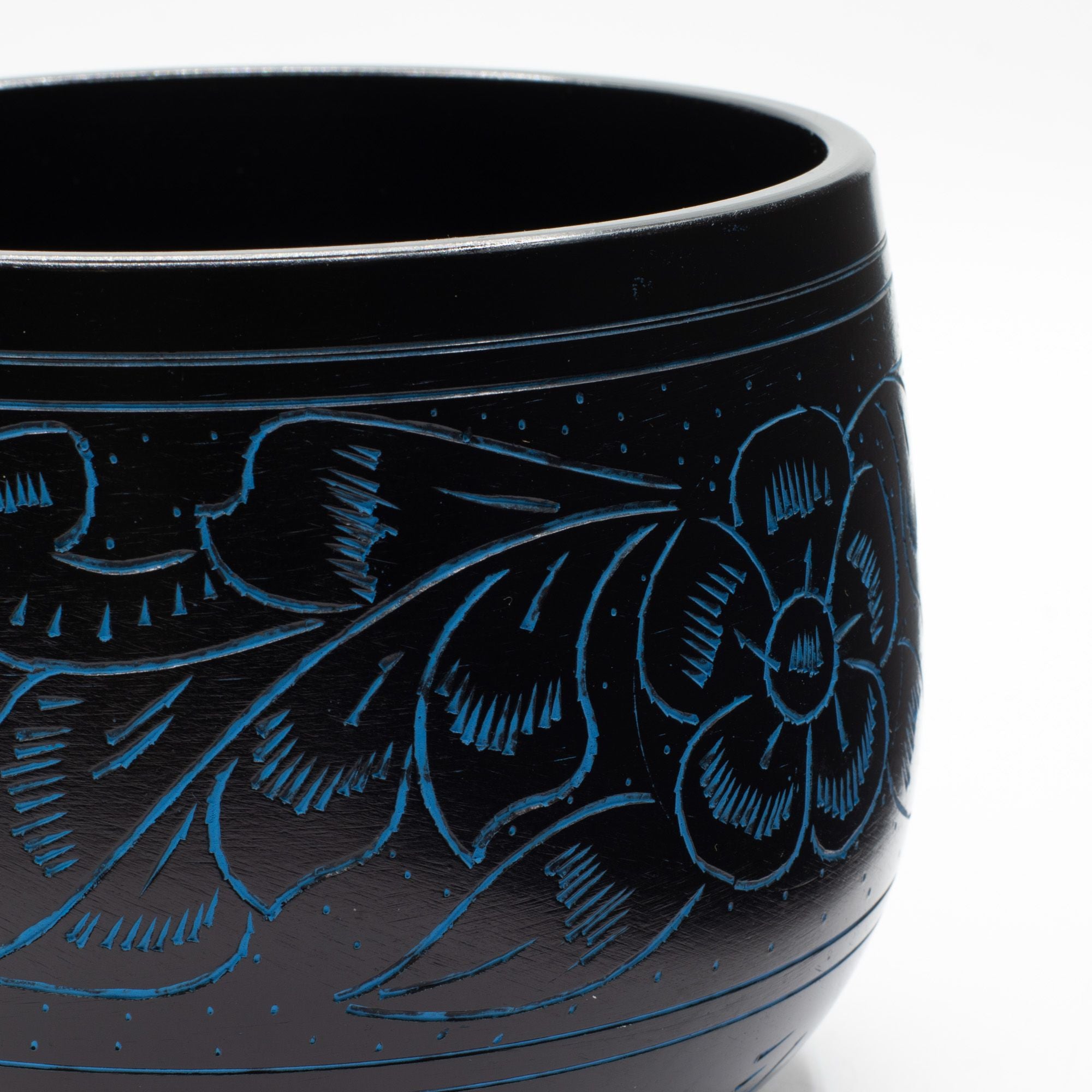 Cuenco tibetano de caldero - Hongo mágico - Azul (15 cm)