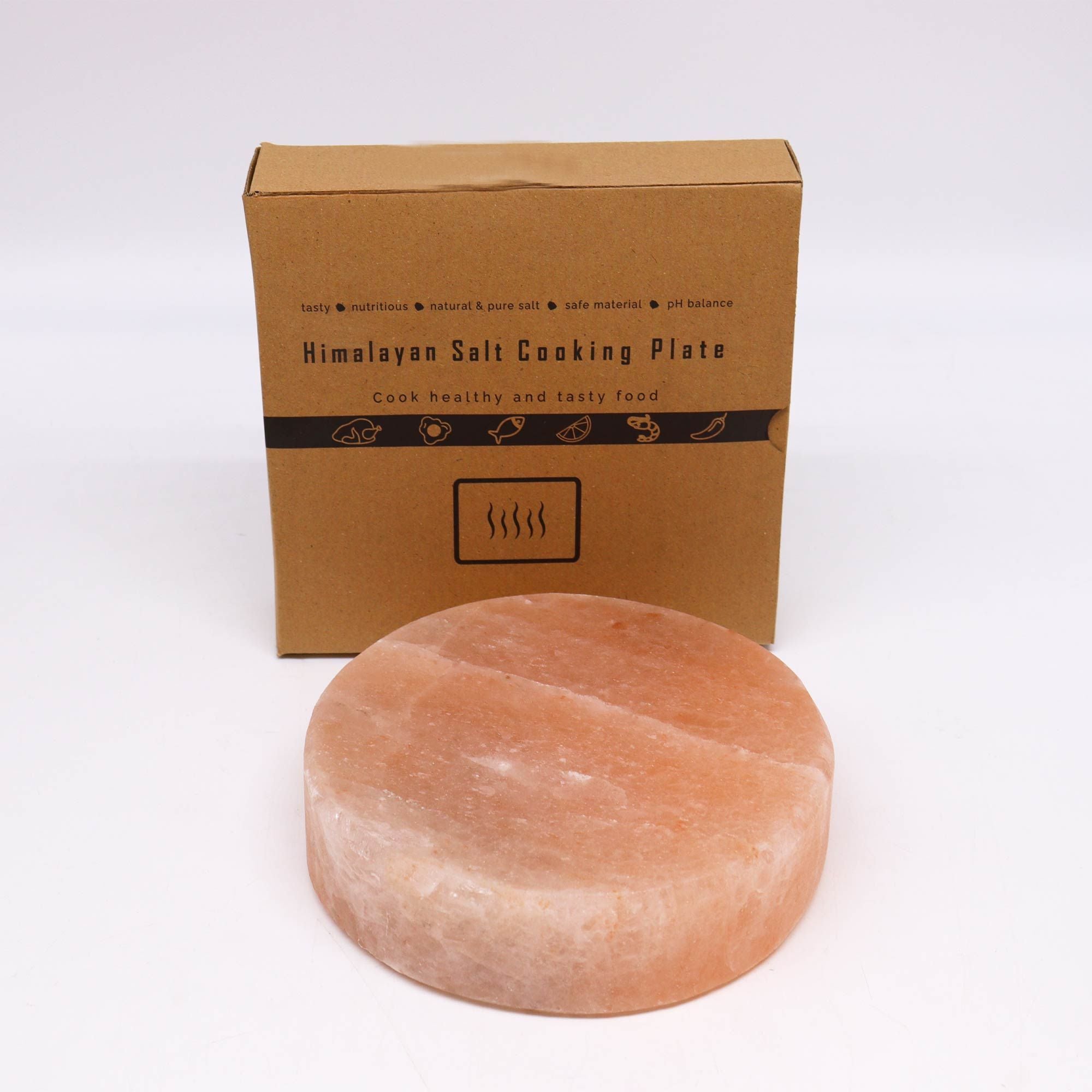 Plato de cocina con sal del Himalaya - Redondo - 20x20x5cm