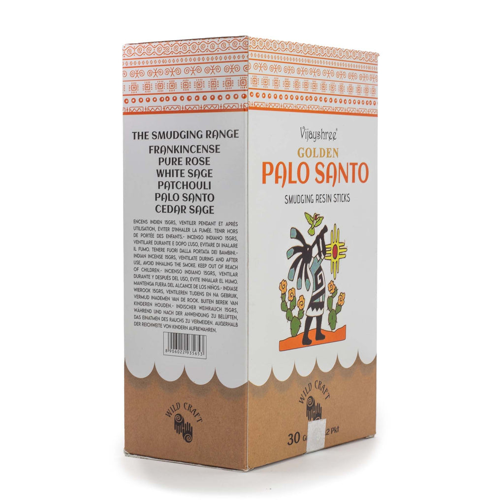 Varillas de resina para difuminar Palo Santo dorado de 30 g (6 unidades)