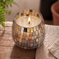 Velas en tarro de vidrio mediano - Mosaico ámbar