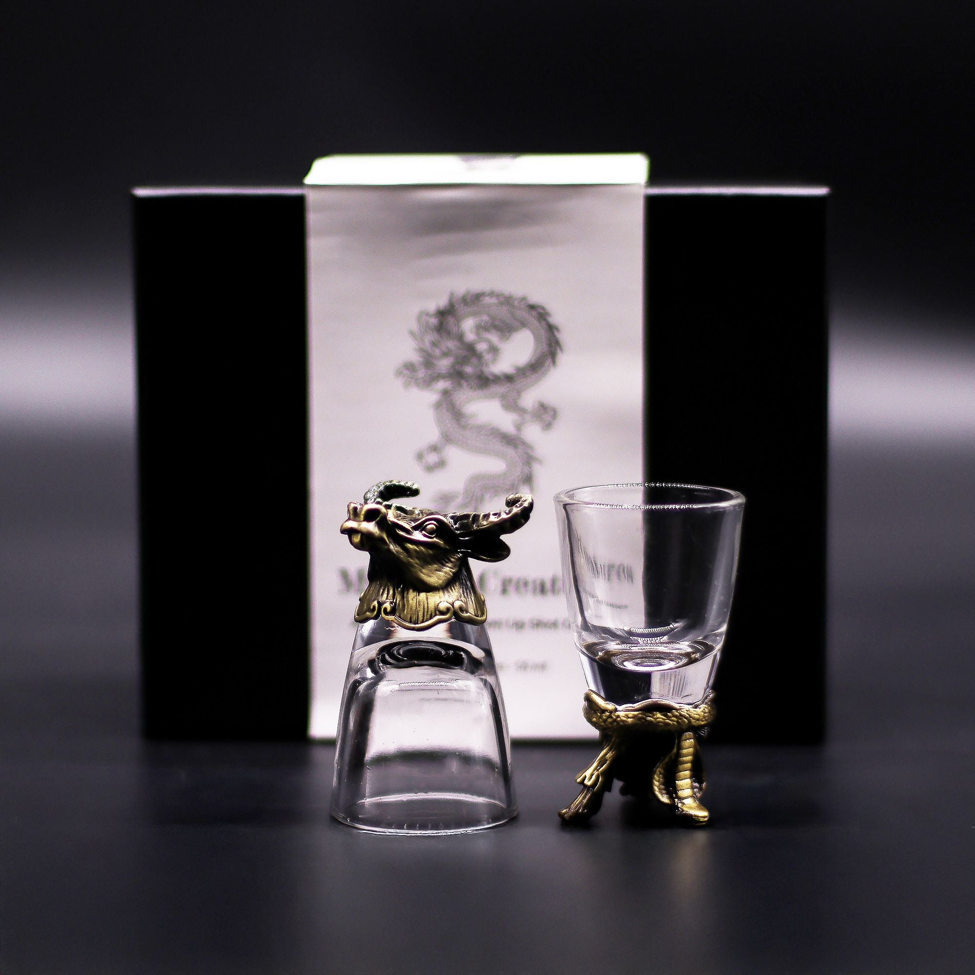 Set de regalo de 6 vasos de chupito (50 ml) - Criaturas Salvajes del Bosque - Bronce antiguo