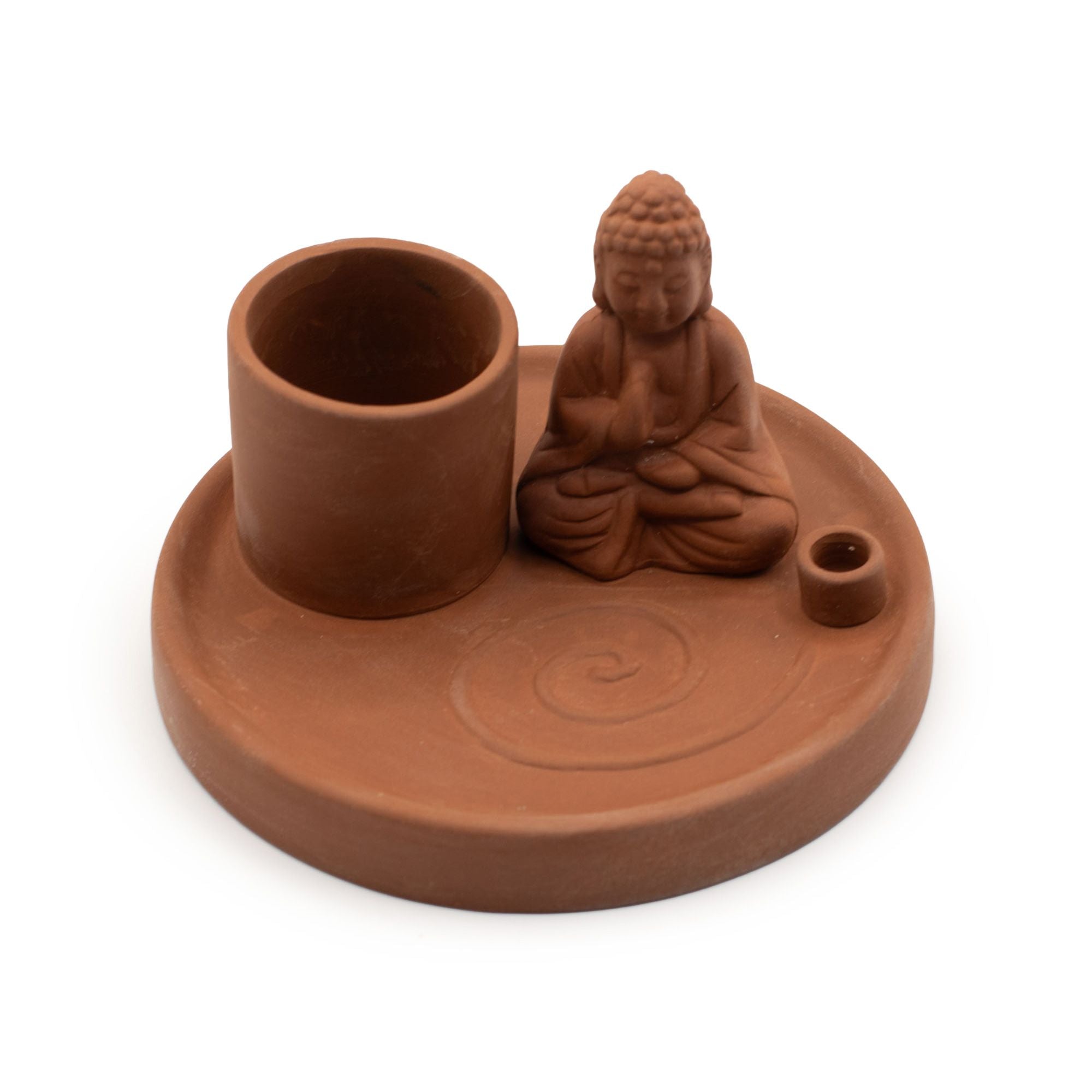 Plato de incienso de Buda multiuso - Estilo terracota natural