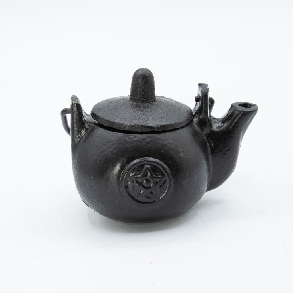 Pequeña olla ritual de hierro fundido con forma de pentágono 8x8x10 cm