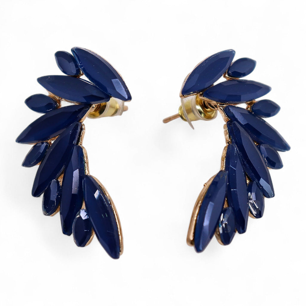 Pendientes de Cristal Vintage - Alas de ángel - Azul