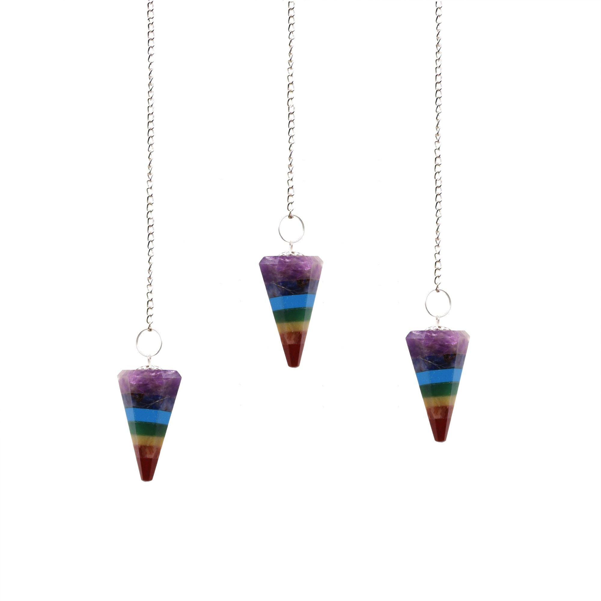 Péndulos Especiales - Chakra 7 Piedras