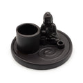 Plato de incienso de Buda multifuncional - cerámica negra mate