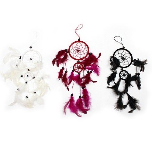 Atrapasueños Bali aro mediano - Negro/Blanco/Rojo