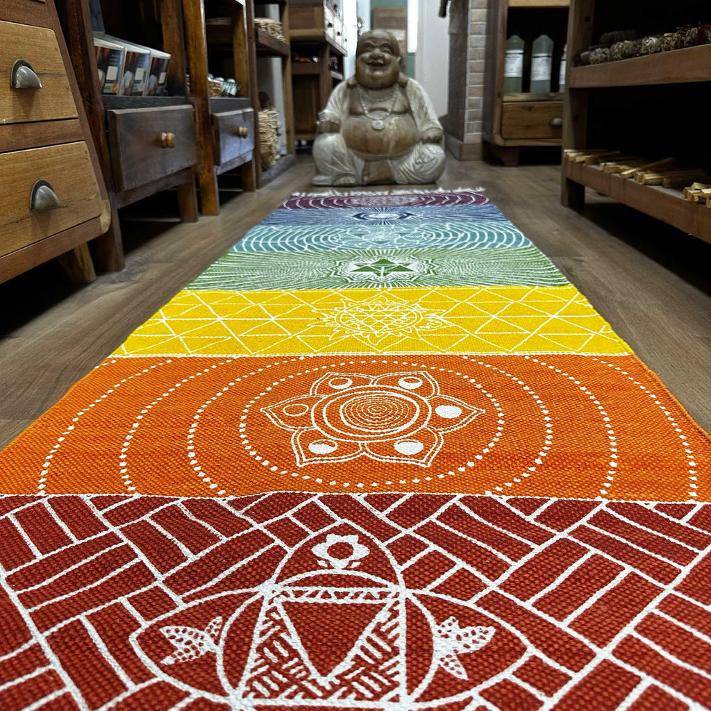Alfombra de Yoga 100% Algodón - 60x200cm - 7 Chakras