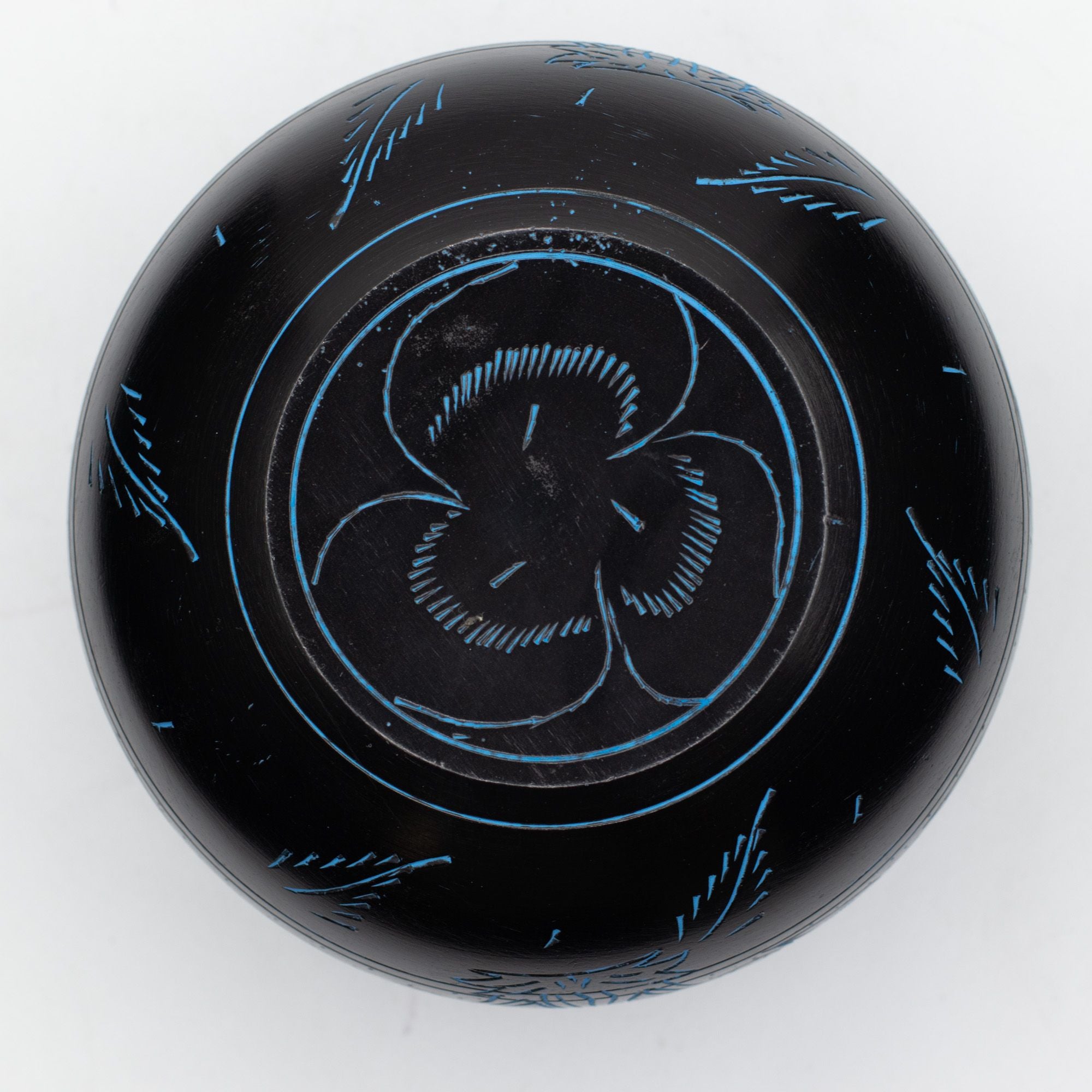 Cuenco tibetano de caldero - Hongo mágico - Azul (15 cm)