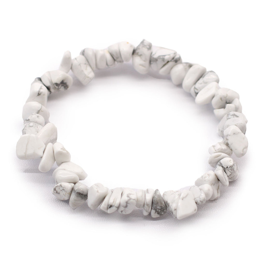 Bomba de baño con pulsera de gemas de jaspe blanco