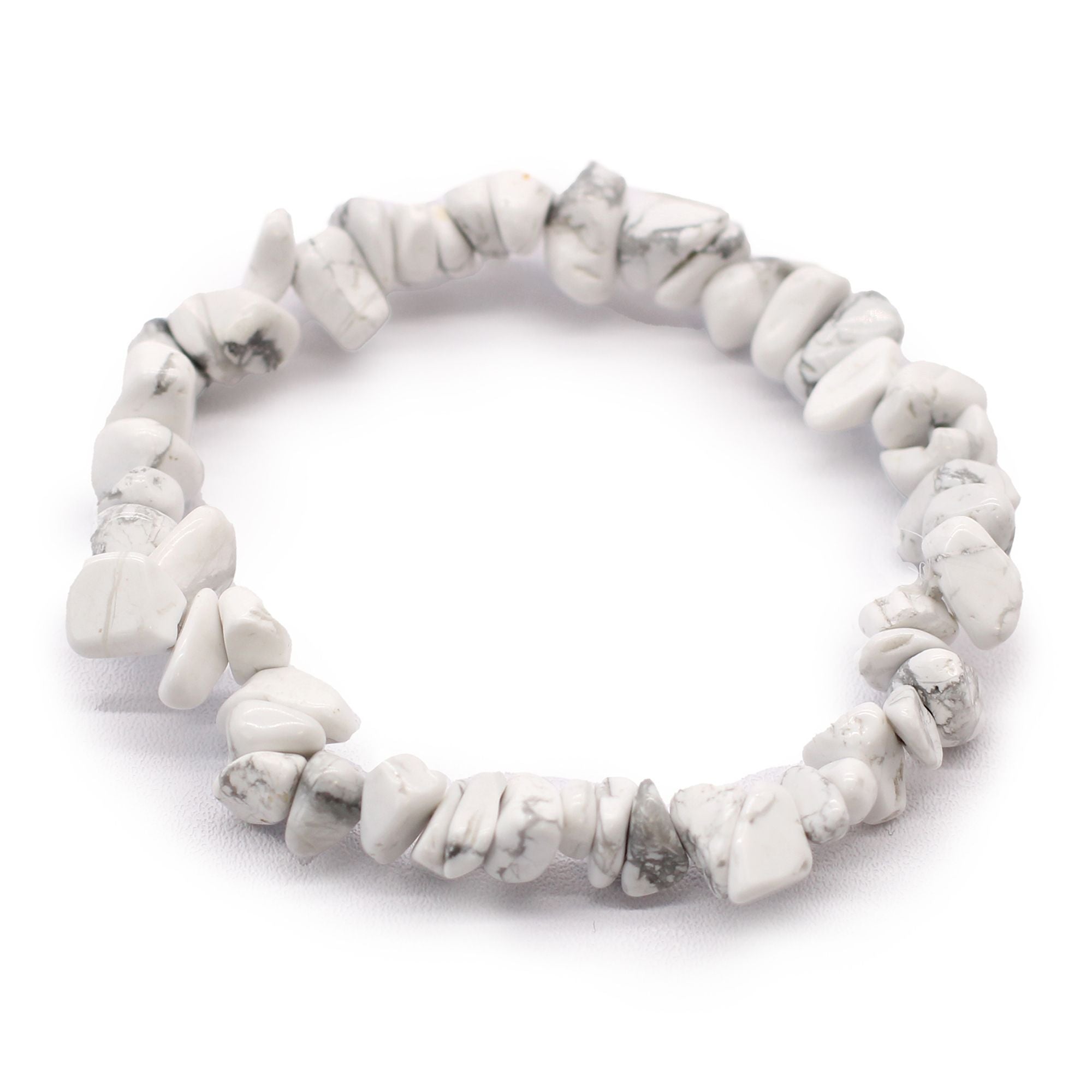 Bomba de baño con pulsera de gemas de jaspe blanco