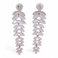 Pendientes de Cristal Vintage - Largo - Perla