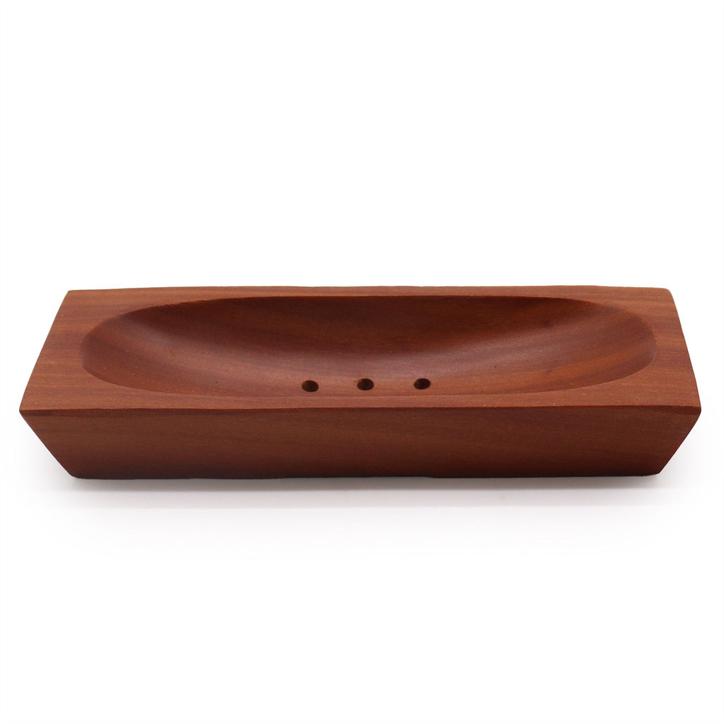 Jabonera clásica de caoba - Rectangular