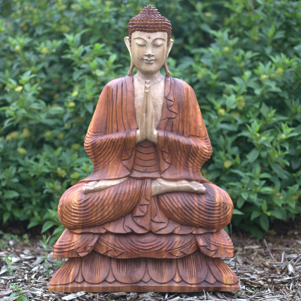 Estatua de Buda Tallada a Mano - 80cm Bienvenido