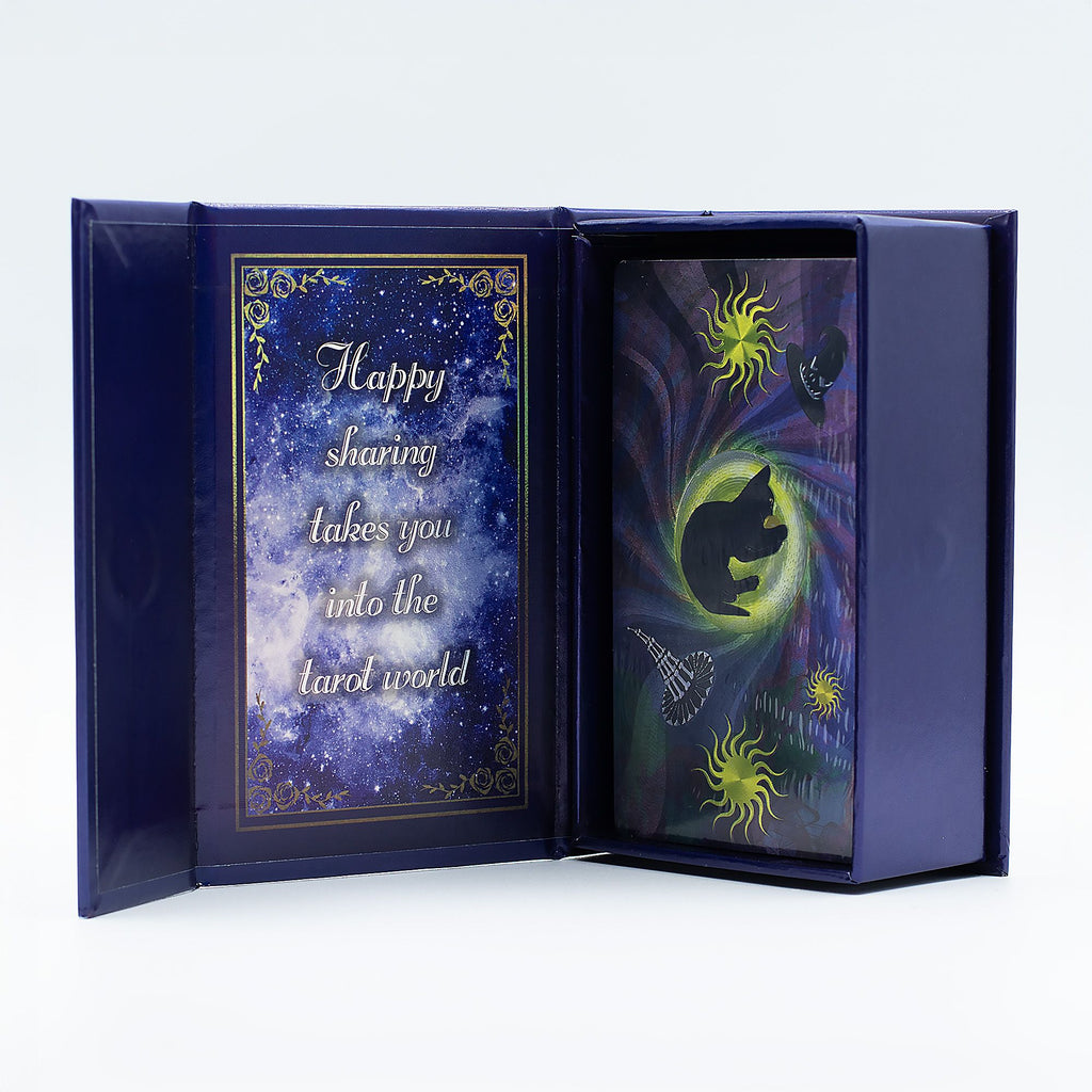 Conjunto de cartas de Tarot con lámina púrpura - Tarot de la Bruja - con folleto
