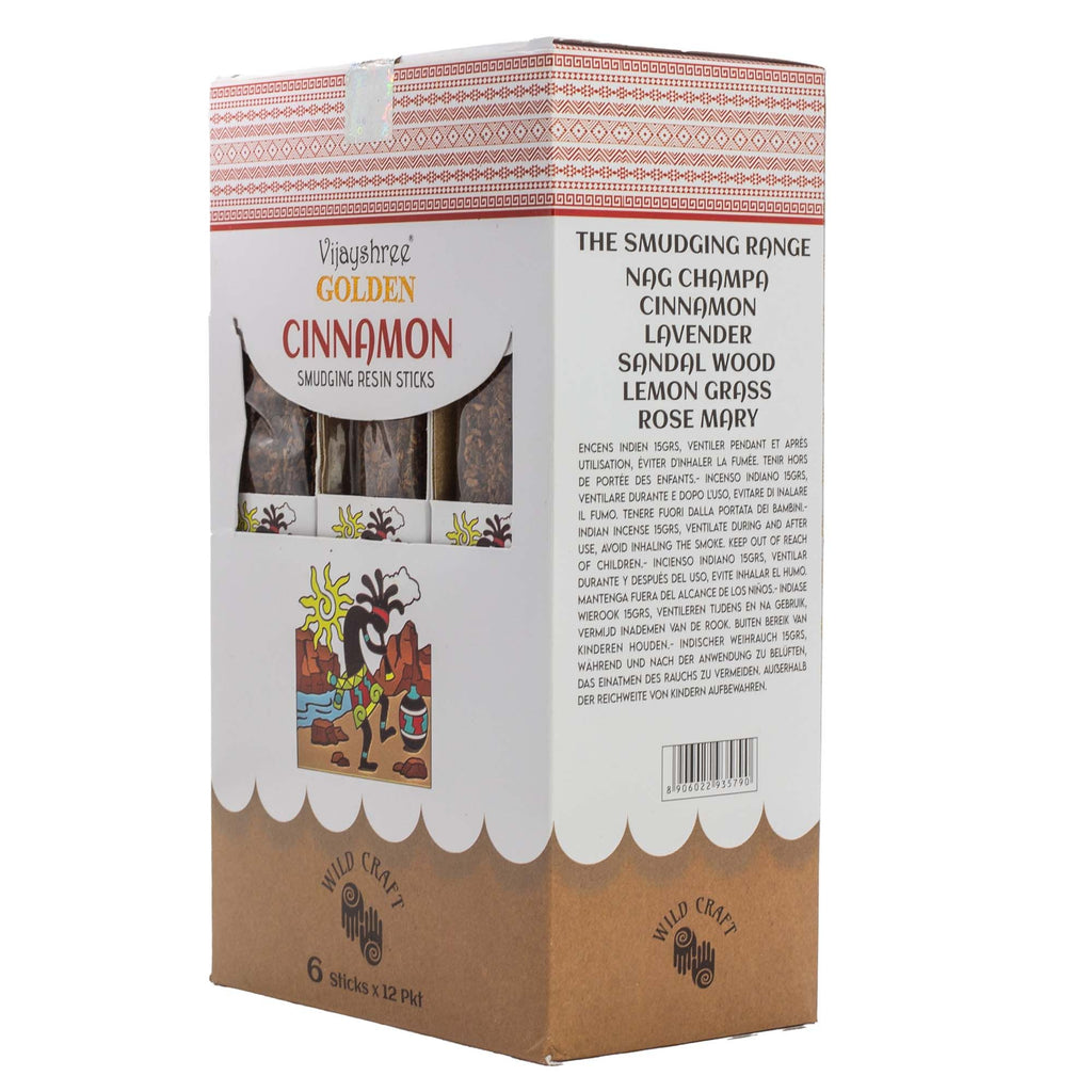 Palitos de resina para sahumar con canela dorada - 30 g