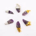 Colgantes de amatista con baño de oro y plata (6 unidades surtidas)