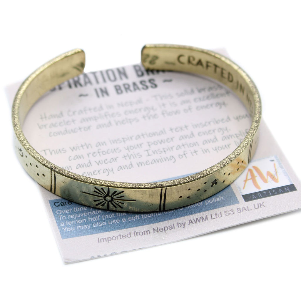 Pulsera de Inspiración - Latón Amanecer, Galaxia, Estrellas, Tierra