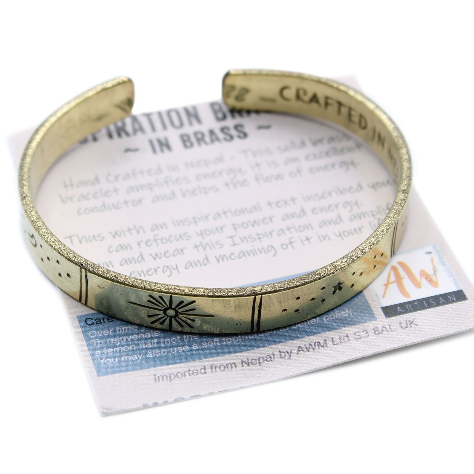 Pulsera de Inspiración - Latón Amanecer, Galaxia, Estrellas, Tierra