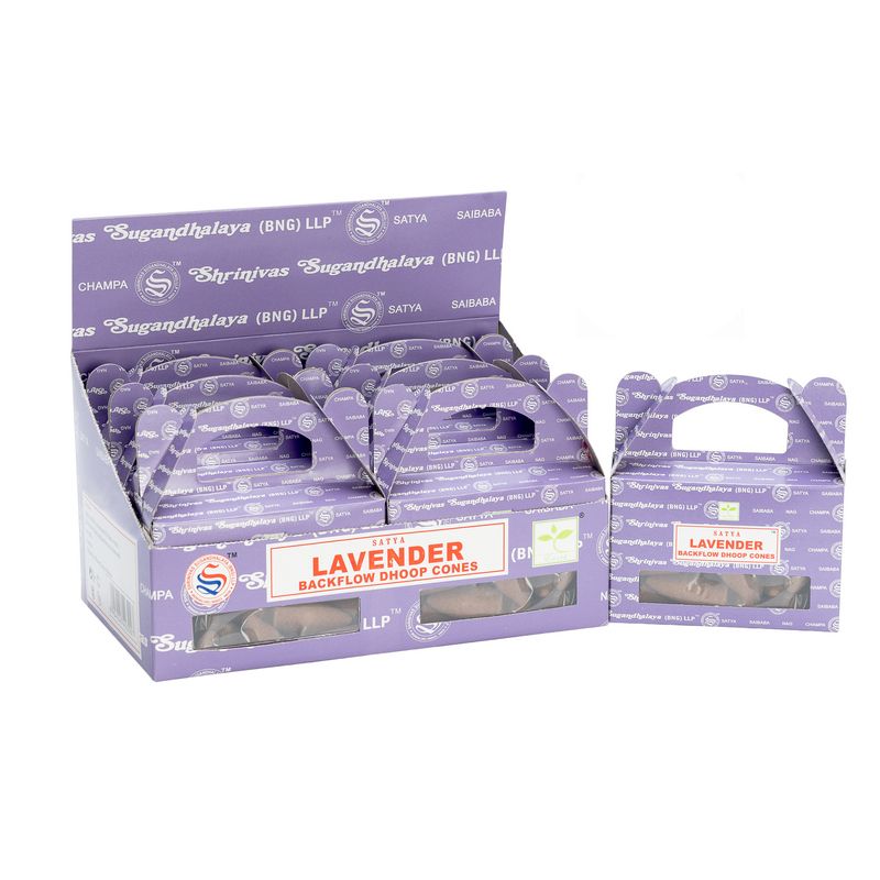 Caja de 24 Conos de Reflujo - Satya Lavanda