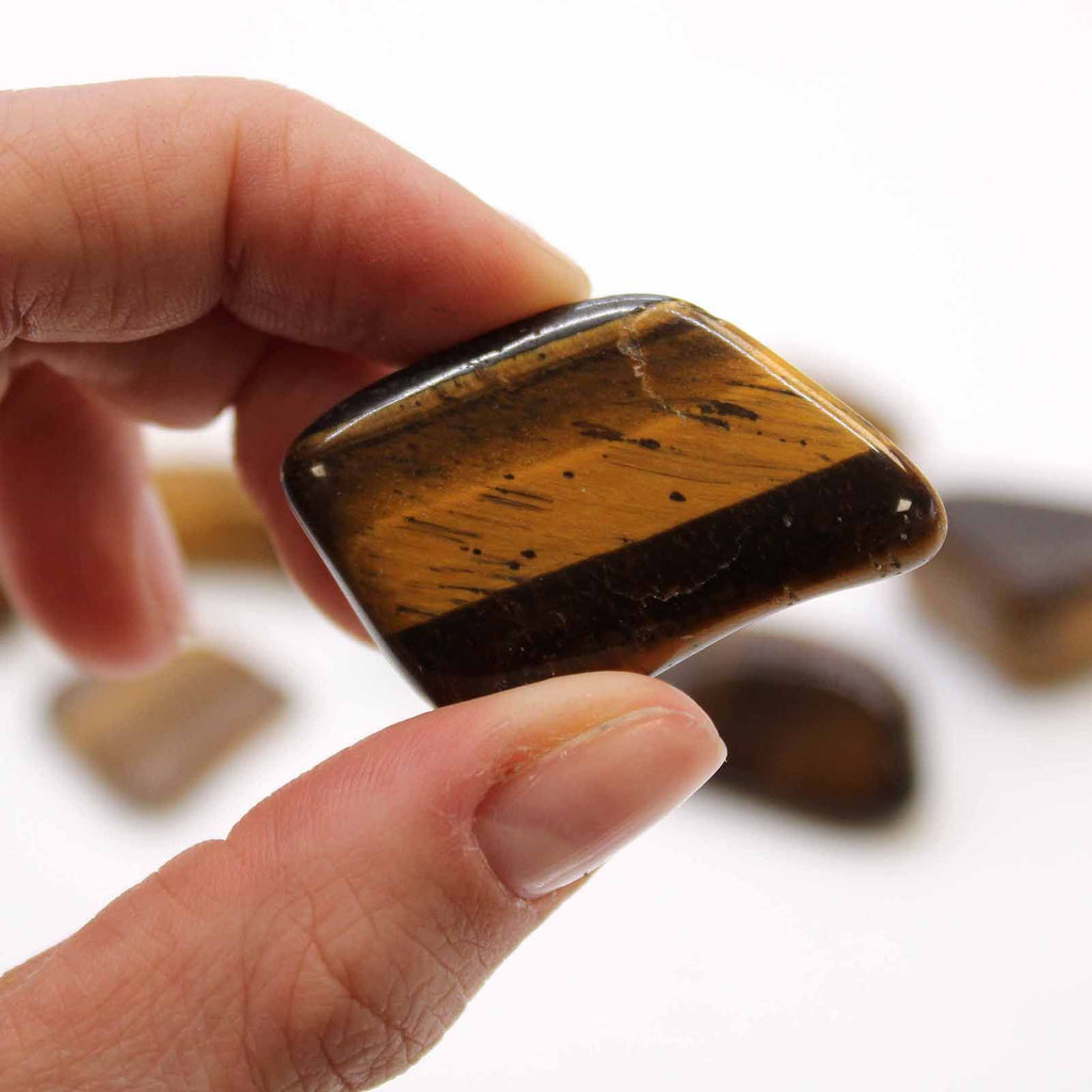 L Tumble Stones - Ojo de Tigre (dorada)