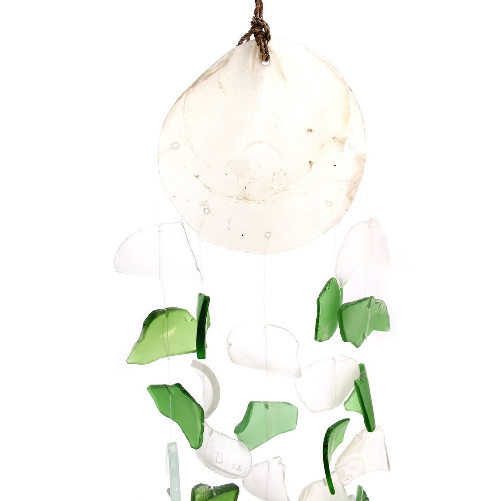 Carillón vidrio reciclado - Verde y Blanco
