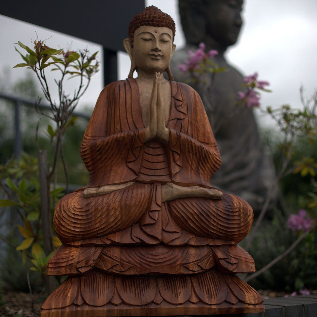Estatua de Buda Tallada a Mano - 80cm Bienvenido
