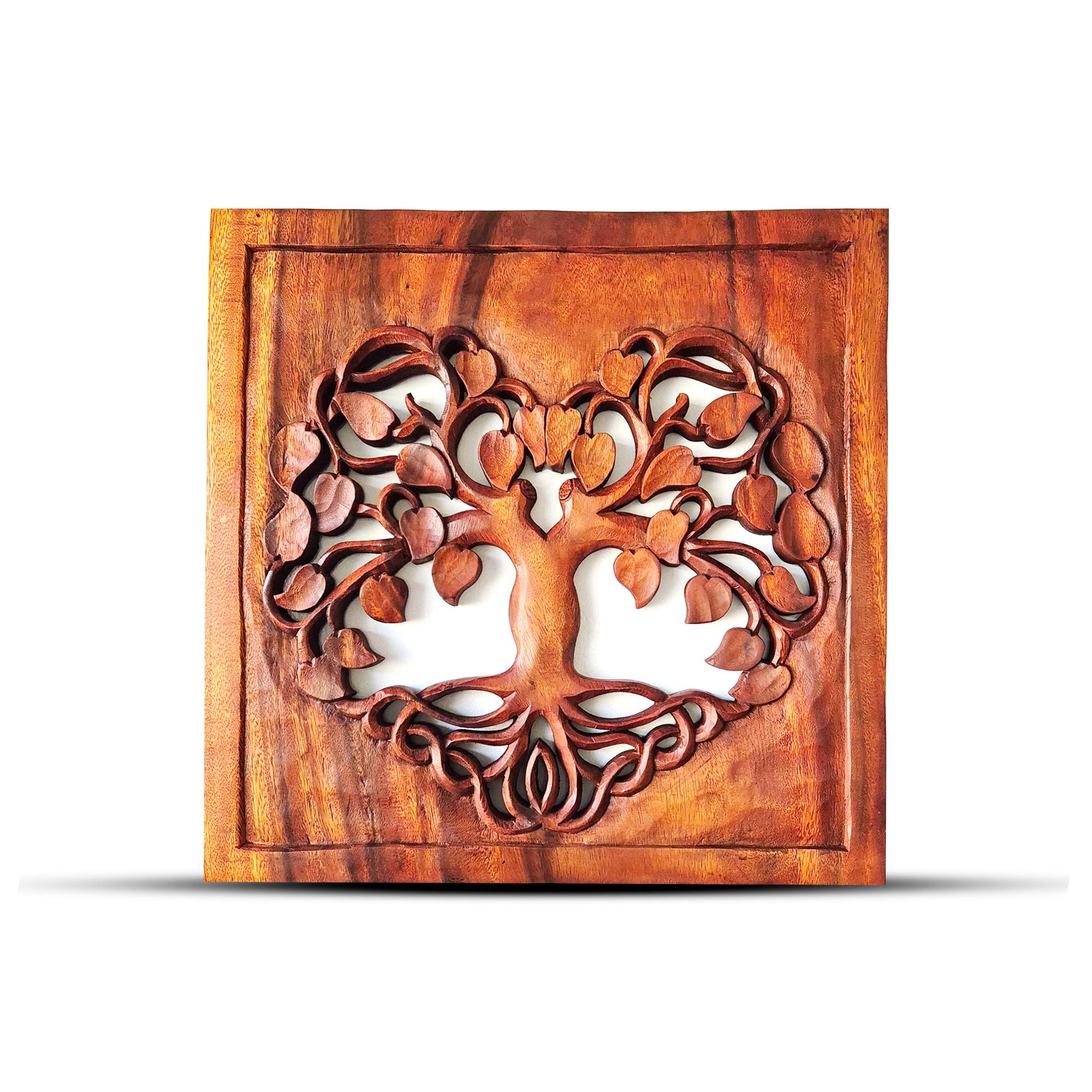 Panel Decorativo de Madera Árbol de la Vida con Corazón 30x30cm