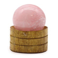 Esfera de cristal de cuarzo rosa de 40 mm con soporte