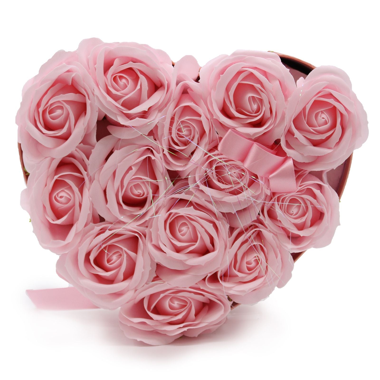 Caja de Regalo - Flor de Jabón  13 Rosas Rosas - corazon