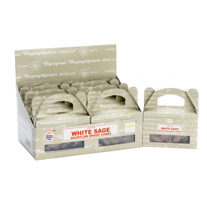 Caja de 24 Conos de Reflujo - Satya Salvia Blanca