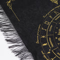 Tela de adivinación con péndulo de bruja antigua - Rostro del Sol - Negro y Oro