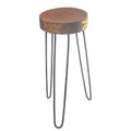 Soporte para plantas de madera de Albasia - Detalle natural y dorado