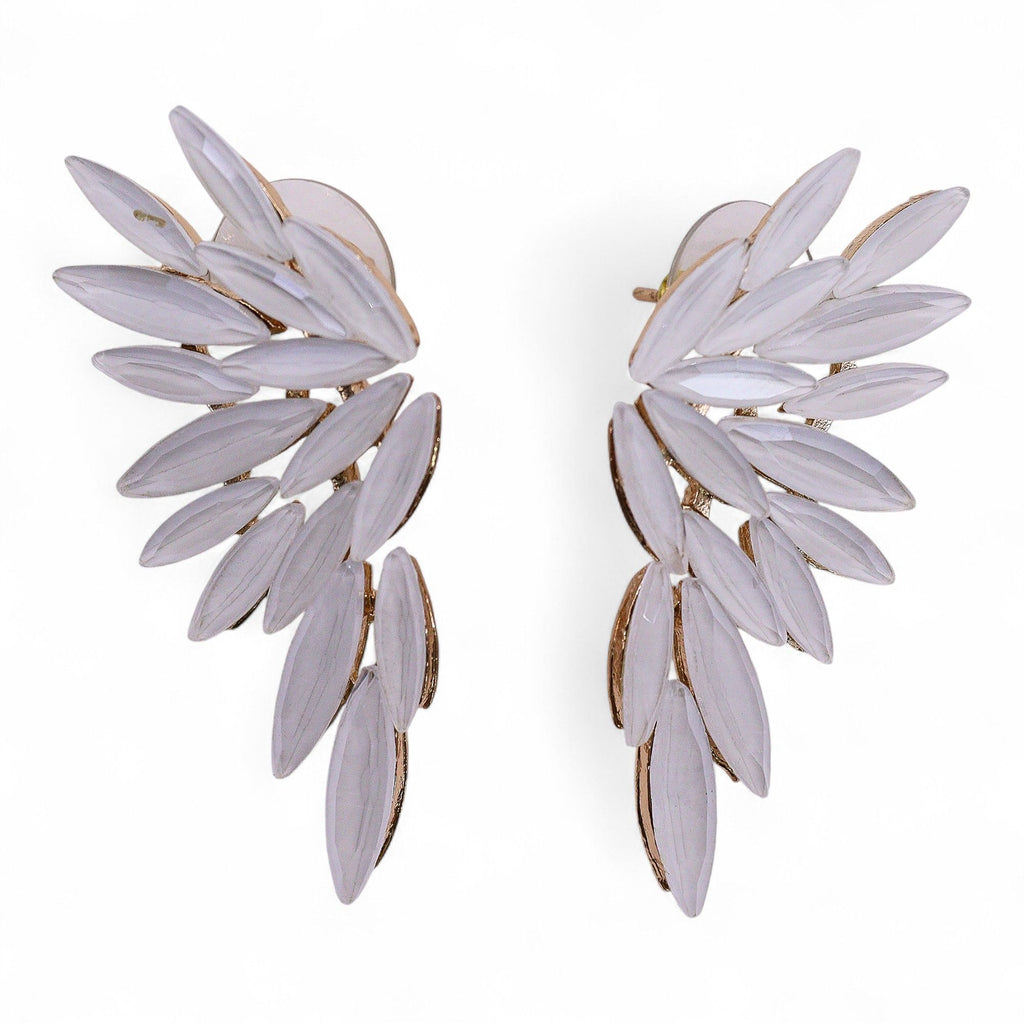 Pendientes de Cristal Vintage - Alas de ángel - Perla