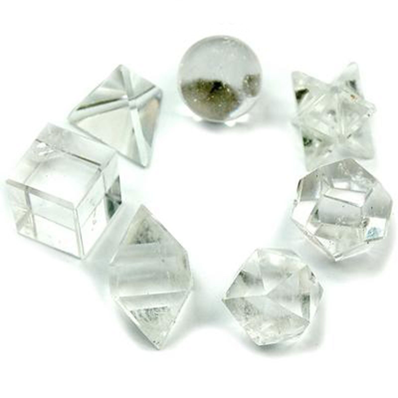 Juego geométrico de siete piezas de cristal