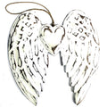 Ala de ángel doble hecha a mano y corazón - 24cm