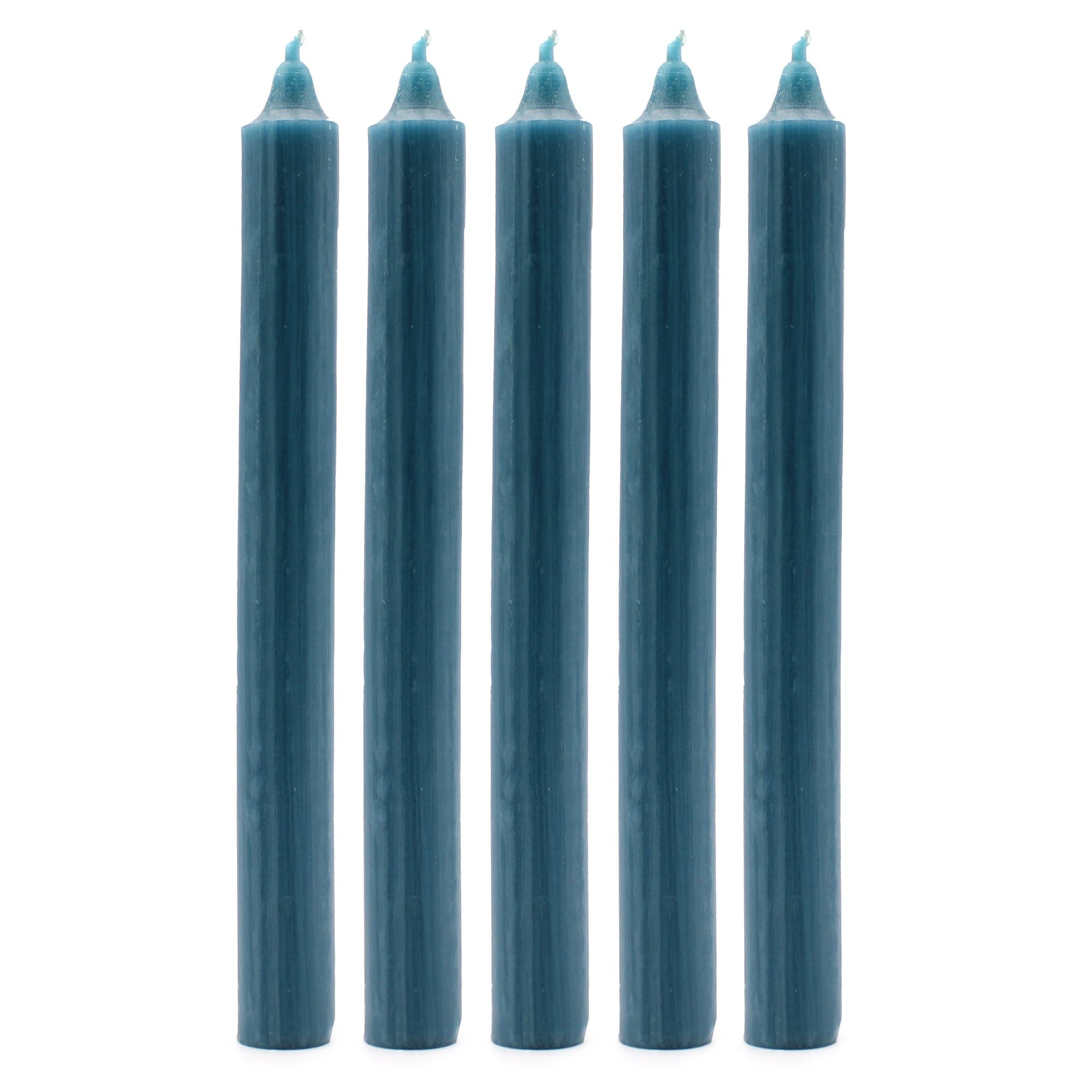 Juego de Velas de Mesa de Color Sólido - Pack de 21 - Teal Rústico